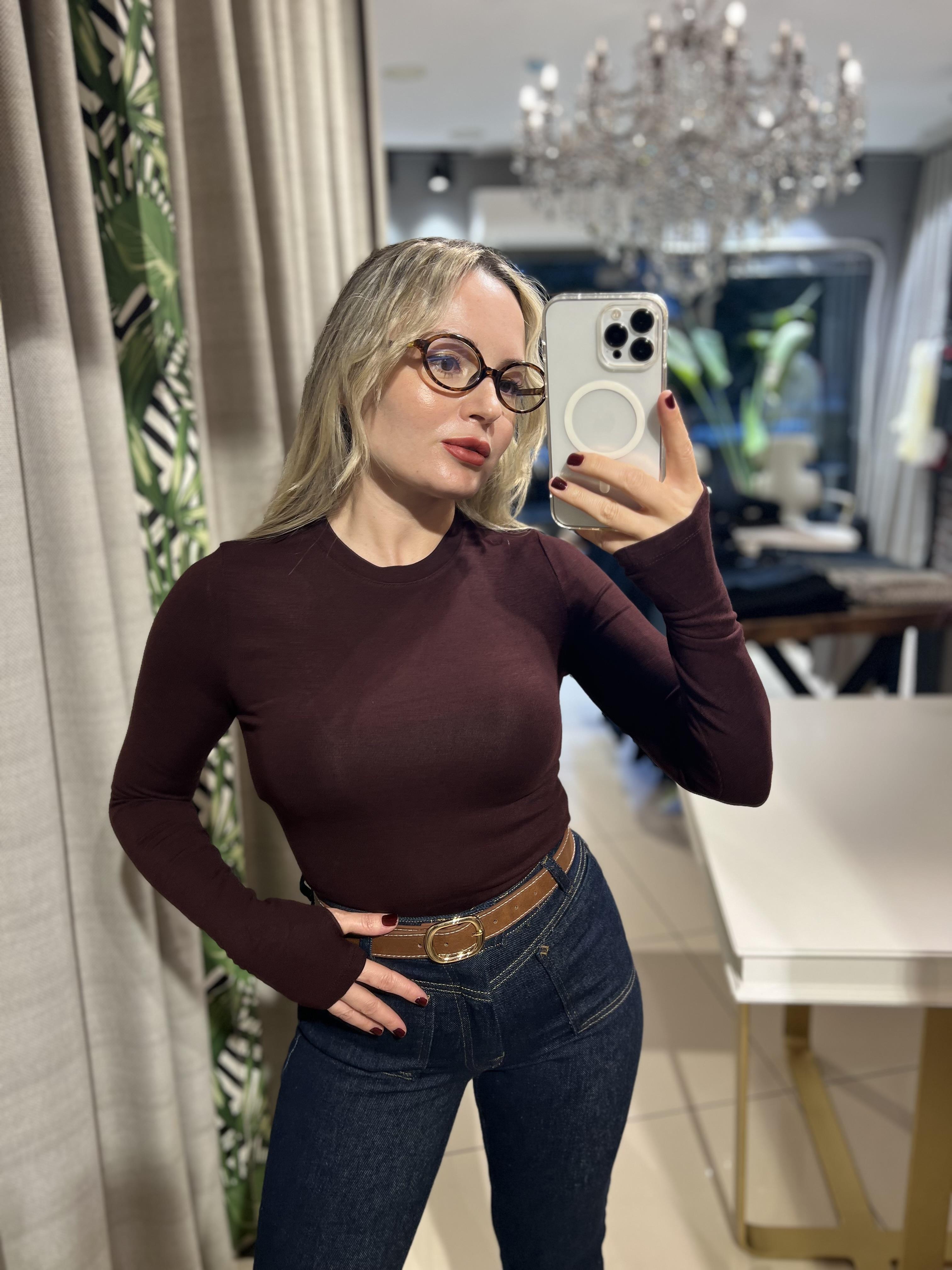 Bordo Likralı Basic Body