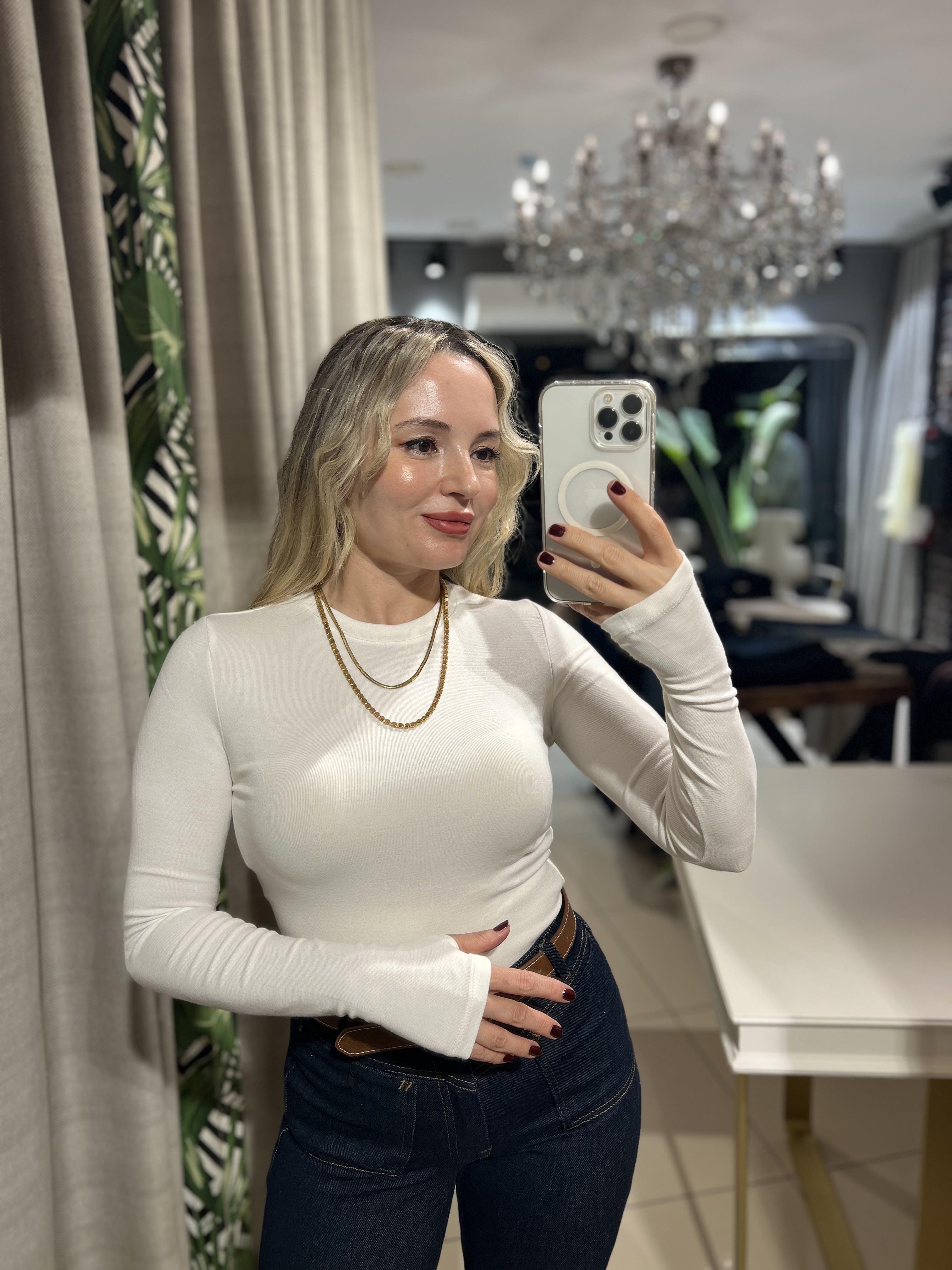 Ekru Likralı Basic Body