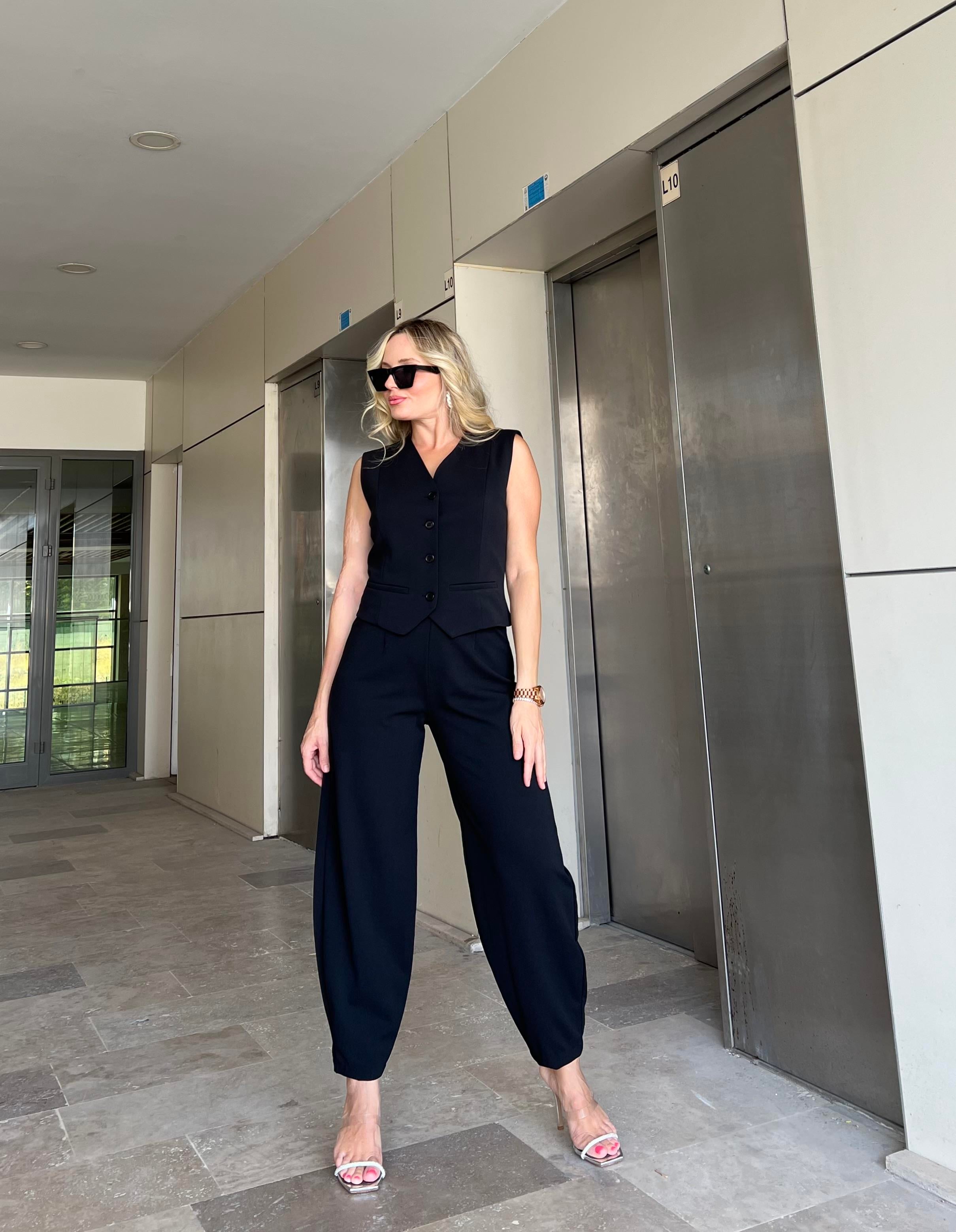 Yelek Pantolon Siyah Takım