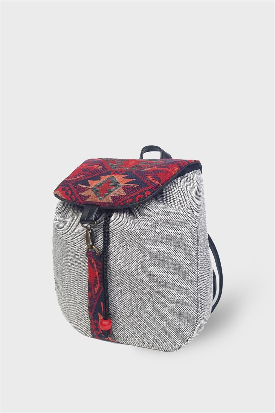 Küçük Sırt Gri Kilim Sırt Çantası