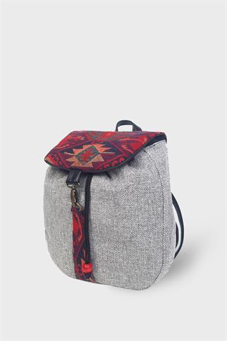 Küçük Sırt Gri Kilim Sırt Çantası