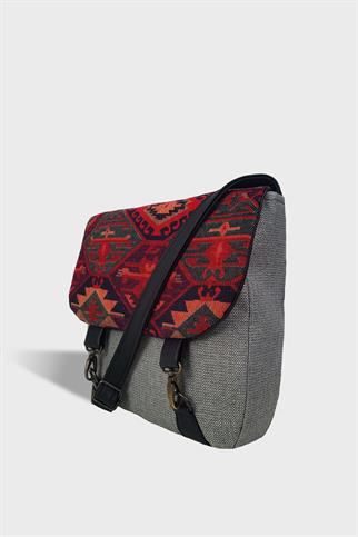 Postacı Gri Kilim Omuz Çantası