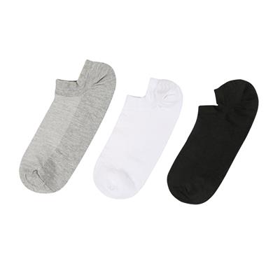 Colorcool 3' lü Erkek Görünmez Kısa Patik Çorap Siyah-Beyaz-Gri