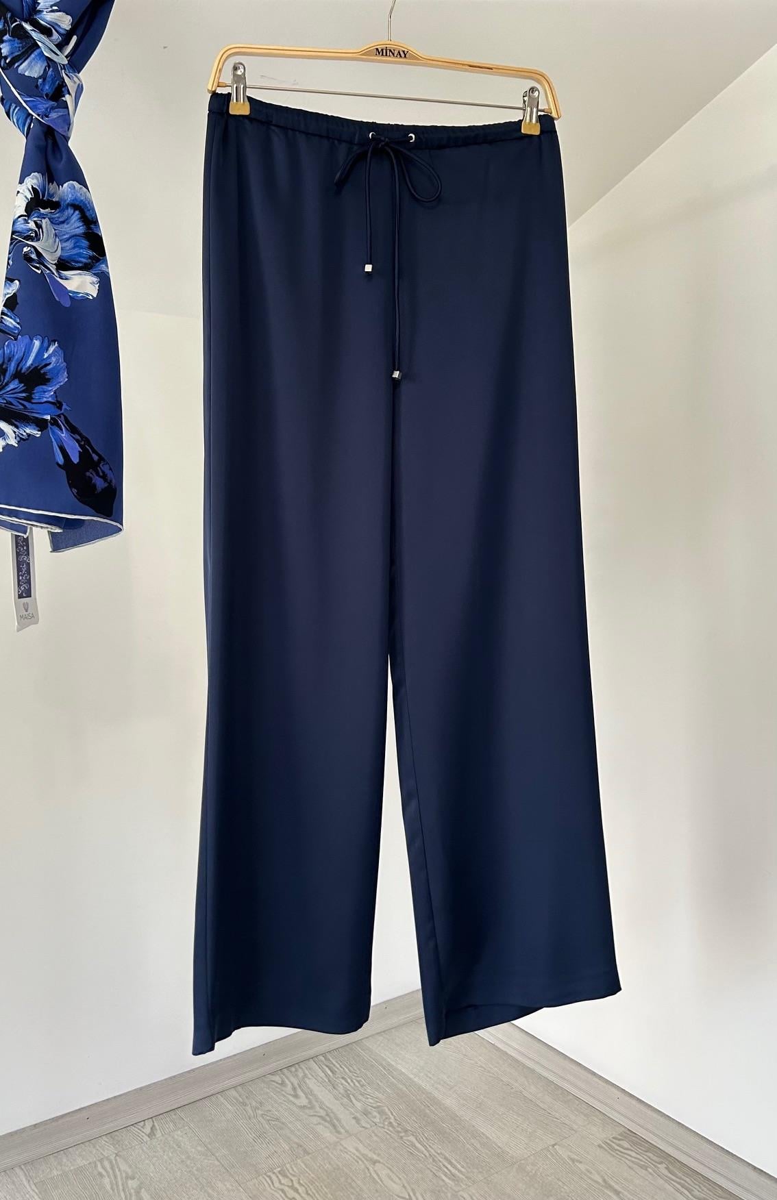 0010 Beli Lastikli Bol Paça Pantolon-Laci