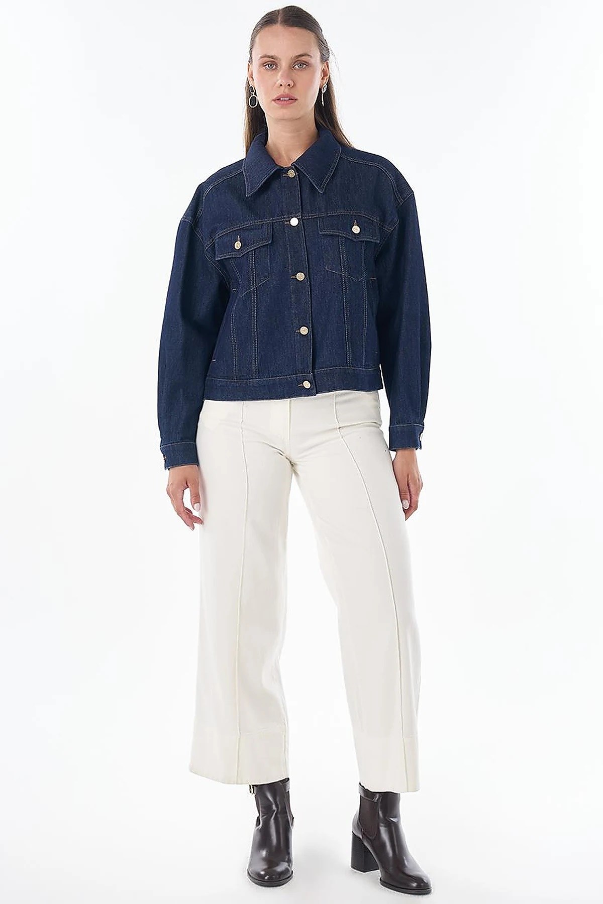 13014 Yıkamalı Denim Ceket-K.Kot