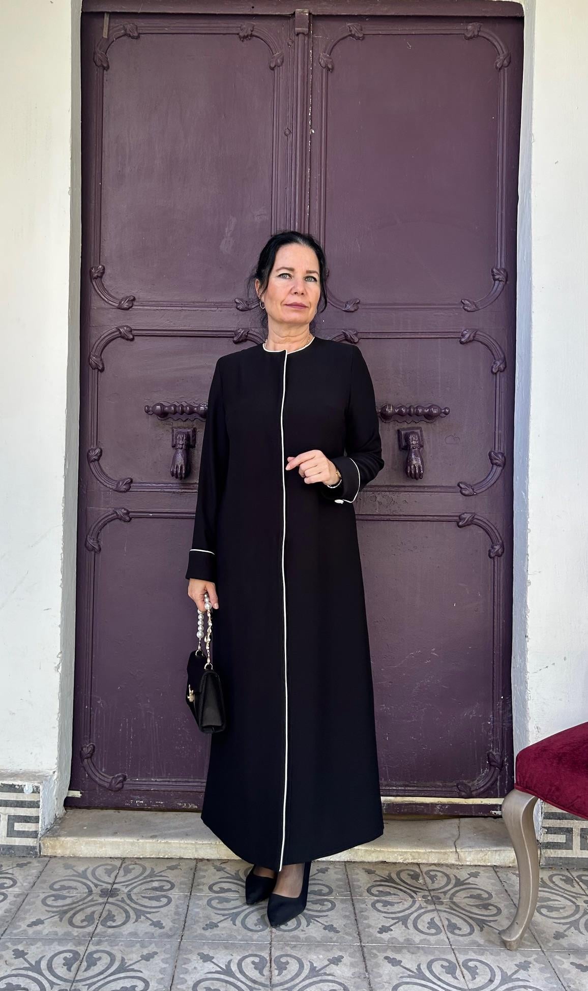 2269W Özel Üretim Biyeli Pardösü-Siyah