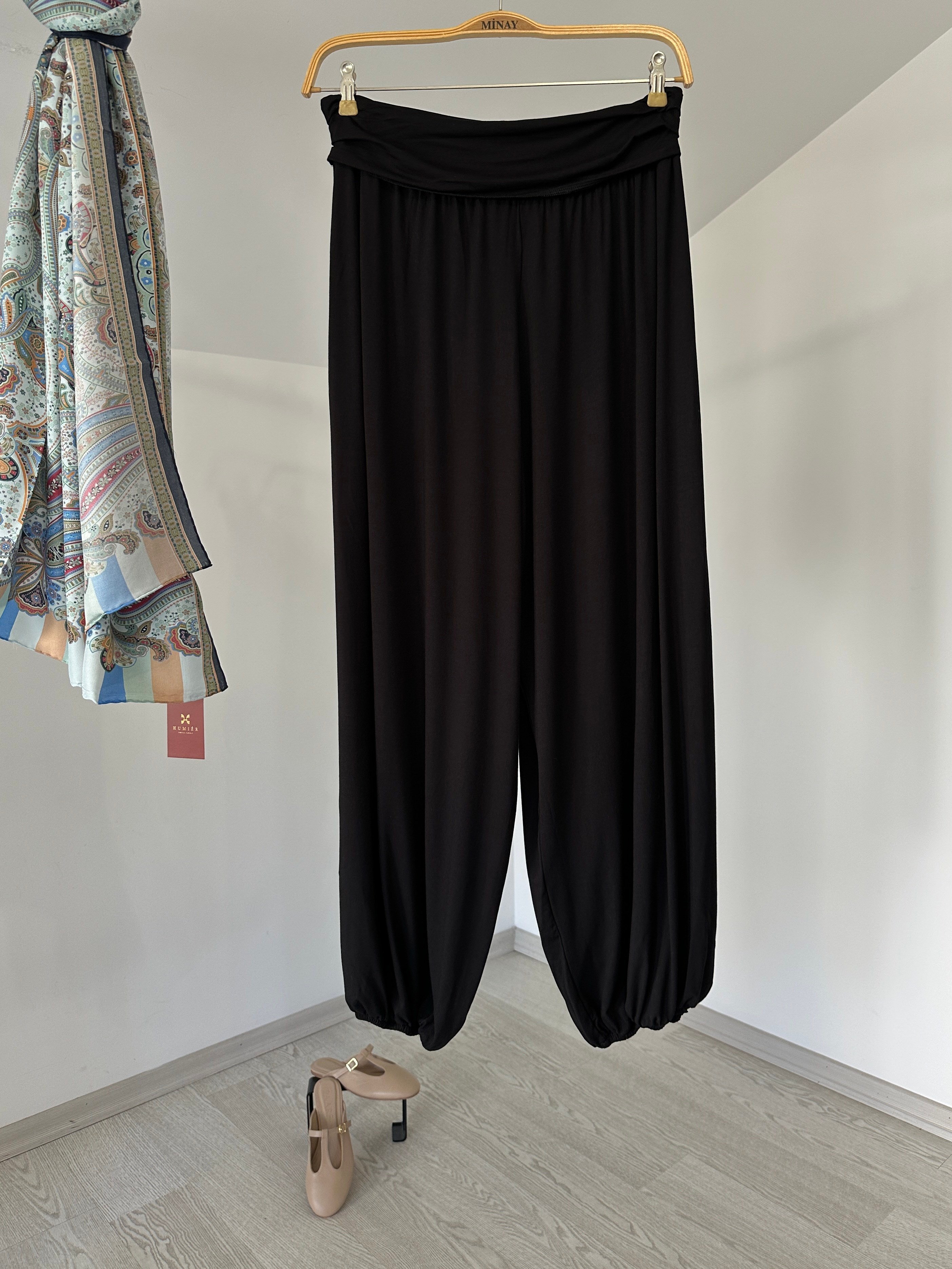 23168 Şalvar Pantolon-Siyah