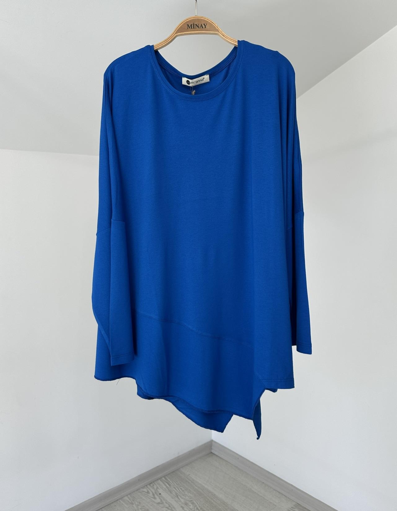 517 Asimetrik Kesim Viscose Bluz-Saks