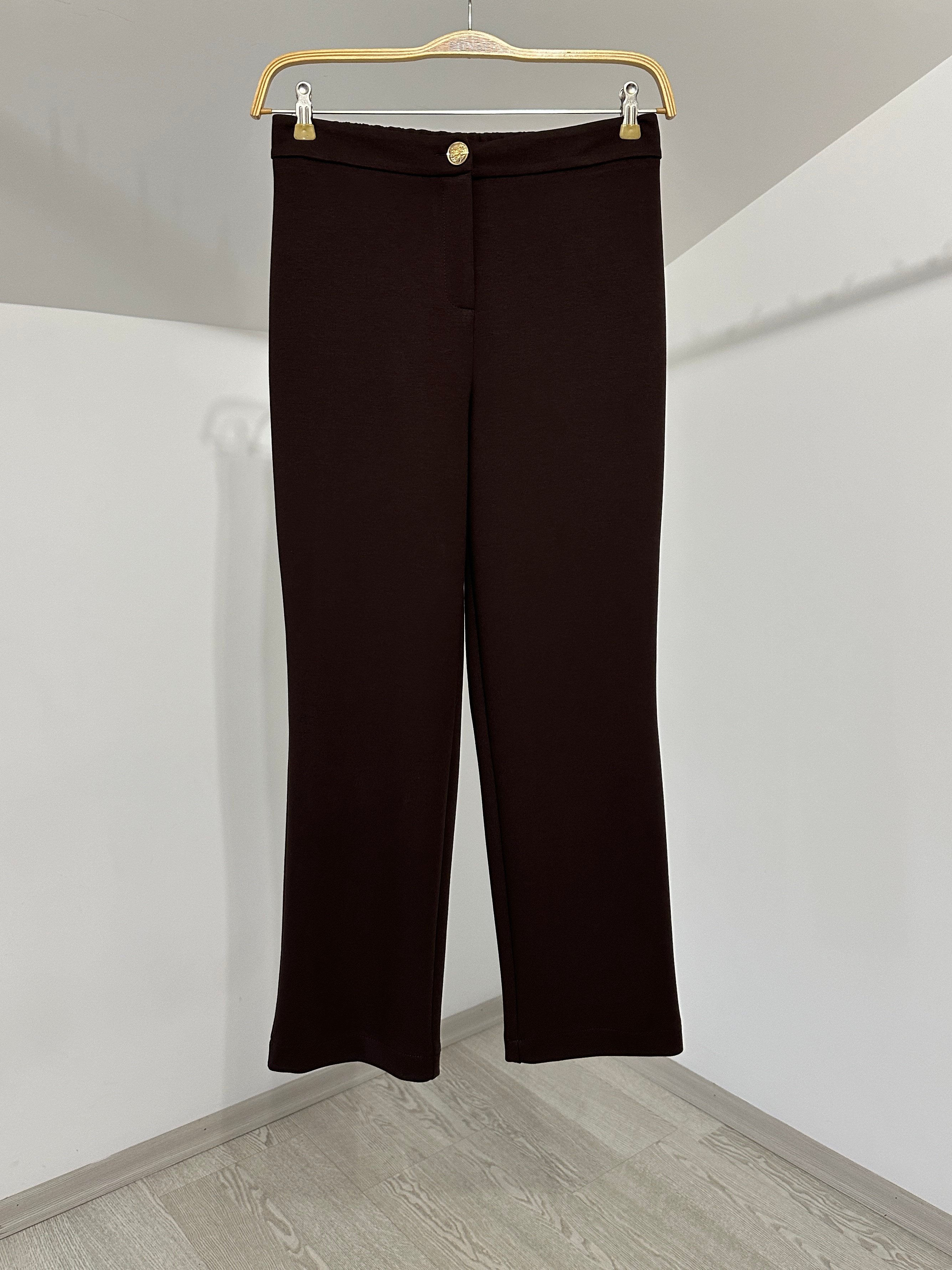 5679 Düz Paça Pantolon-Kahverengi