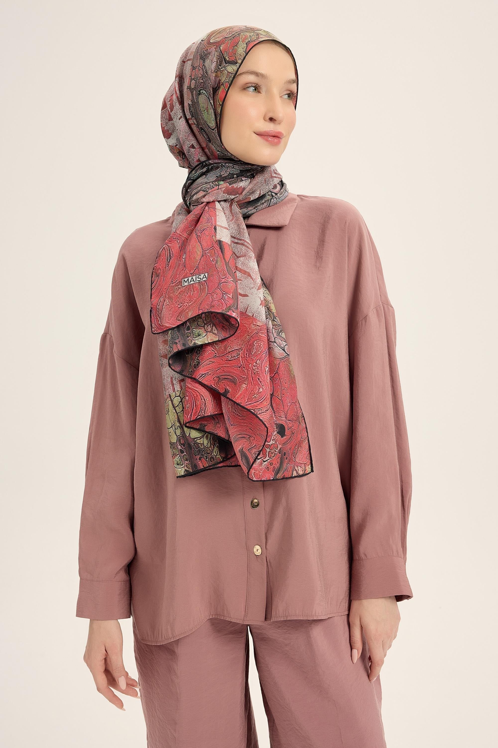 MAİSA PAMUK İPEK ŞAL 70*190 CM - MERCAN
