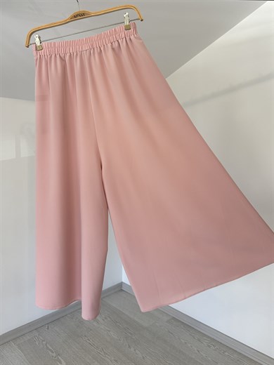 152 Beli Lastikli Pantolon Etek-Pembe
