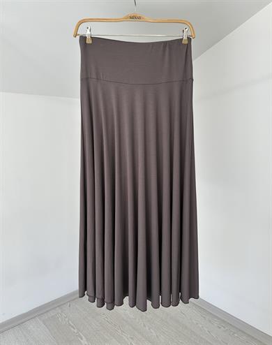 172 Geniş Korsajlı Viscose Etek-K.Vizon