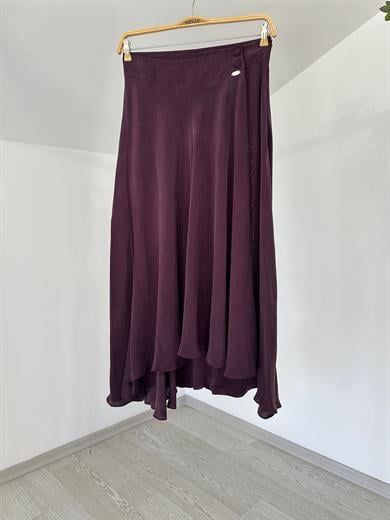 2009 Asimetrik Kesim Cupro Etek-Bordo