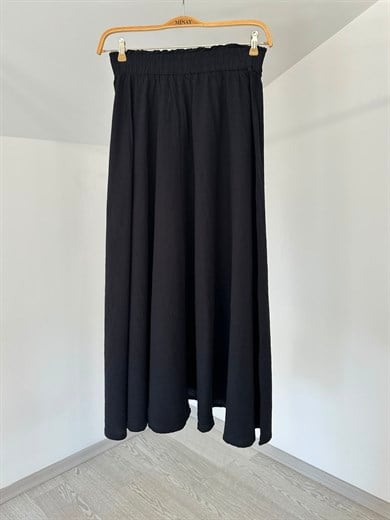 3013 Beli Lastikli Etek-Siyah