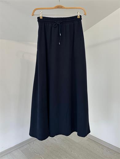 3322 Beli Lastikli Tensel Pantolon-Laci