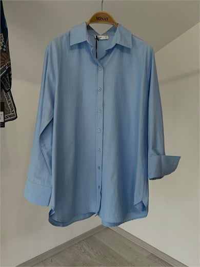 51012K Rahat Kalıp Basic Tunik-Mavi