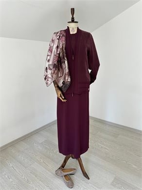 60801 Elbise Ceket Takım-Bordo