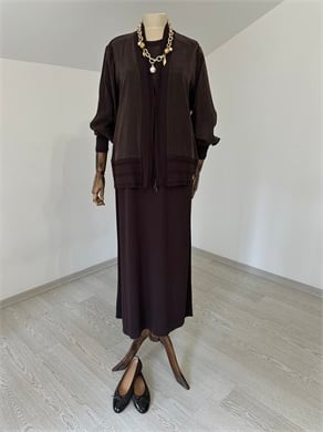 60801 Elbise Ceket Takım-Kahverengi
