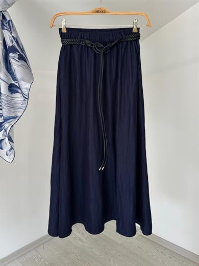 70493 Beli Lastikli Etek-İndigo