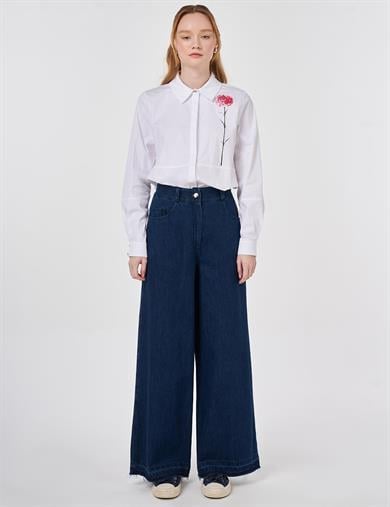 79017 Yıkamalı Elastik Bel Denim Pantolon-A.Kot