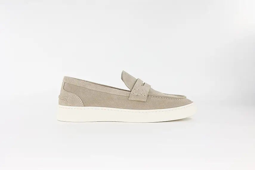 025 %100 Deri Süet Loafer-Bej