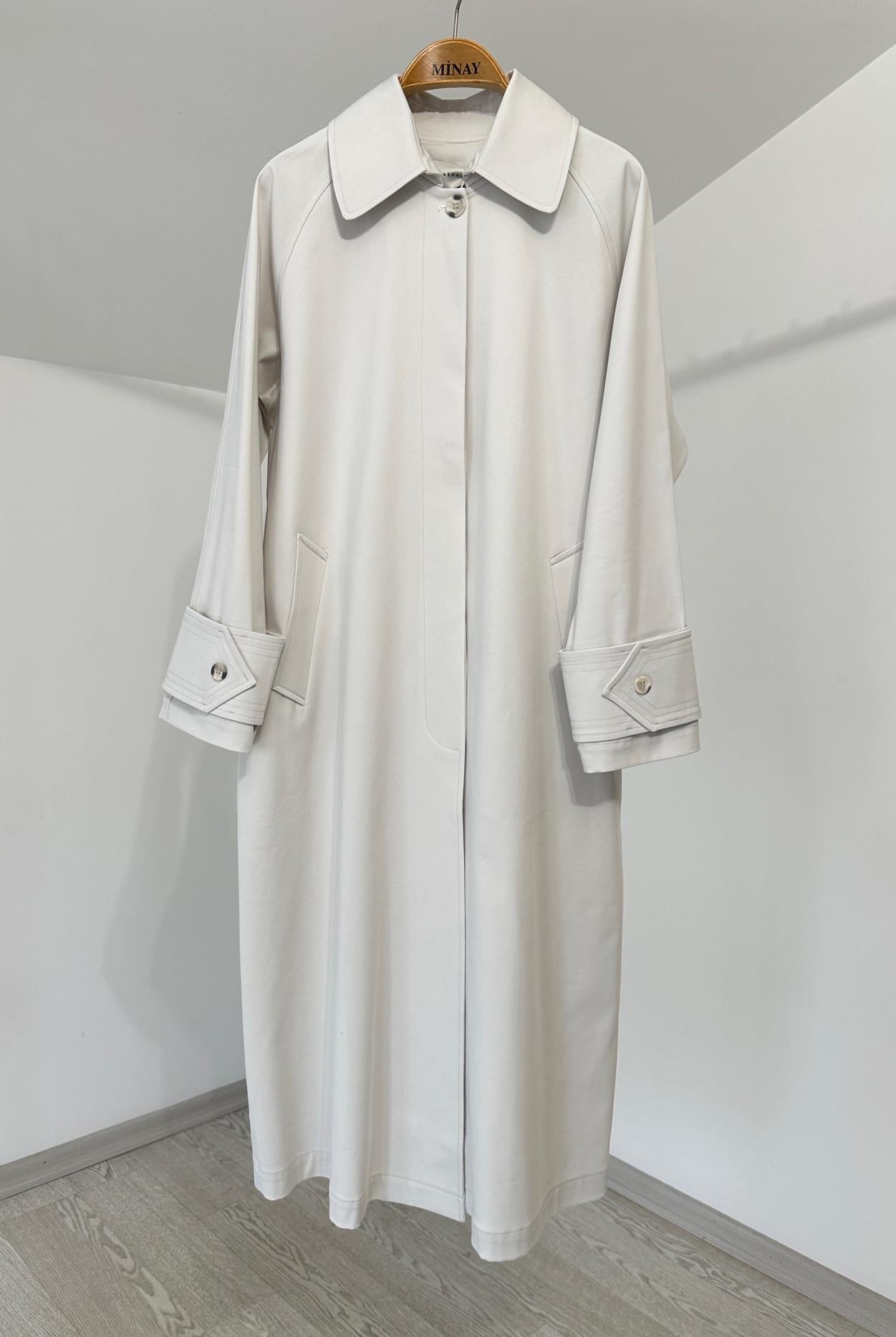 11283 Üçgen Manşetli Trençkot-A.Gri