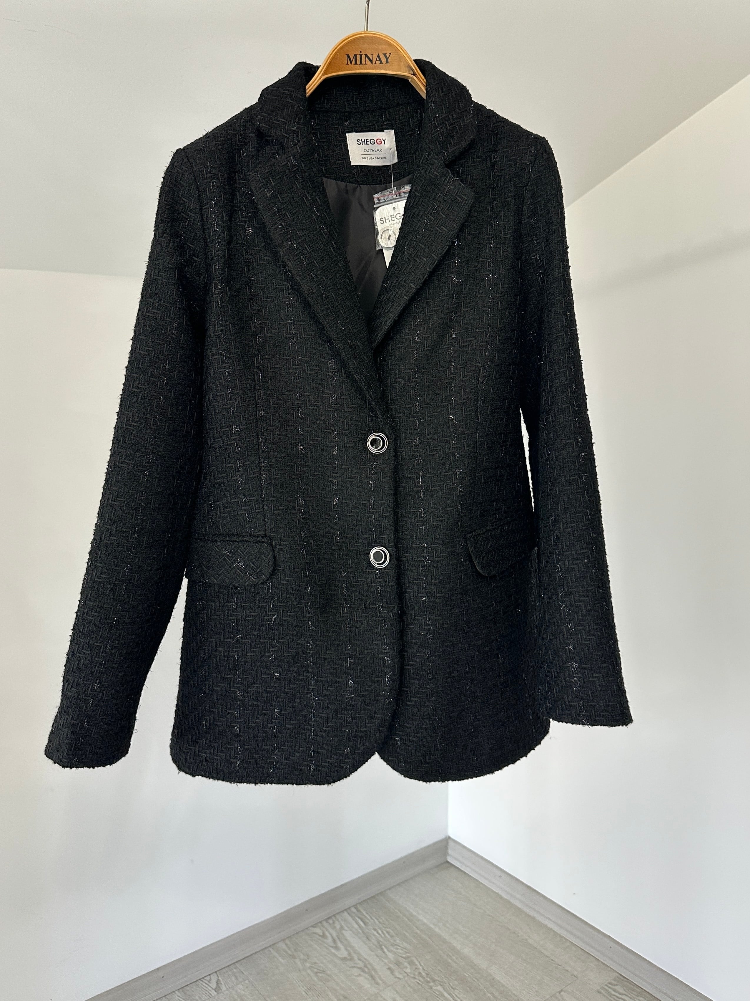 1241 Tüvit Blazer Ceket-Siyah