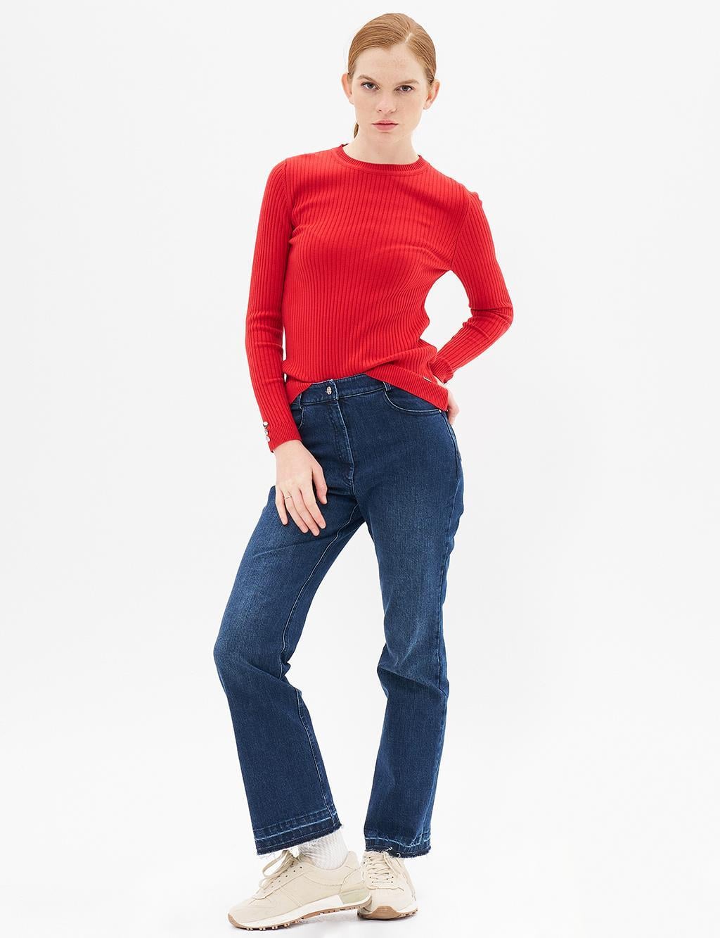 19084 Yüksek Bel Denim Pantolon-Laci