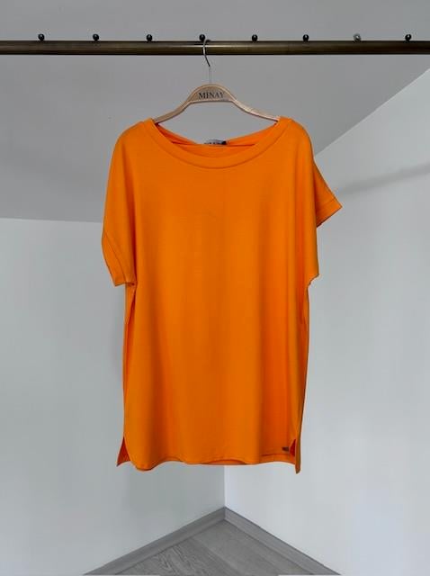 2004 Duble Katlamalı Kollu Yırtmaçlı tshirt-TURUNCU