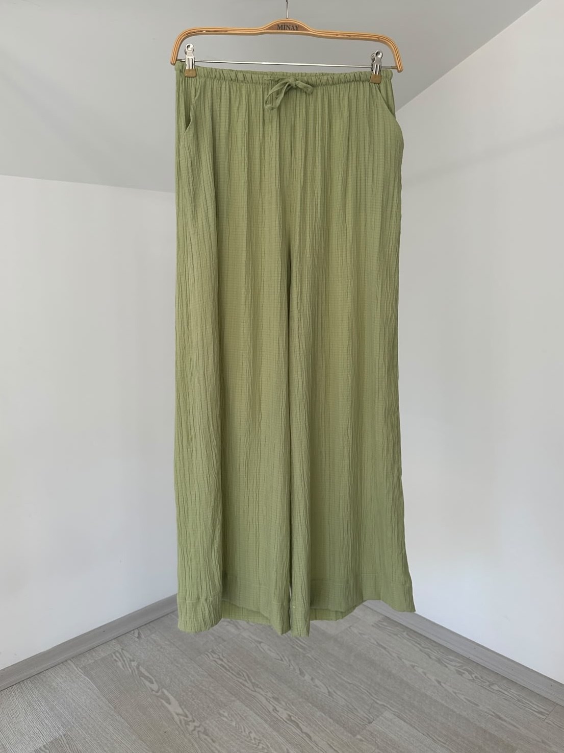 4008 Beli Lastikli Pantolon-Yeşil