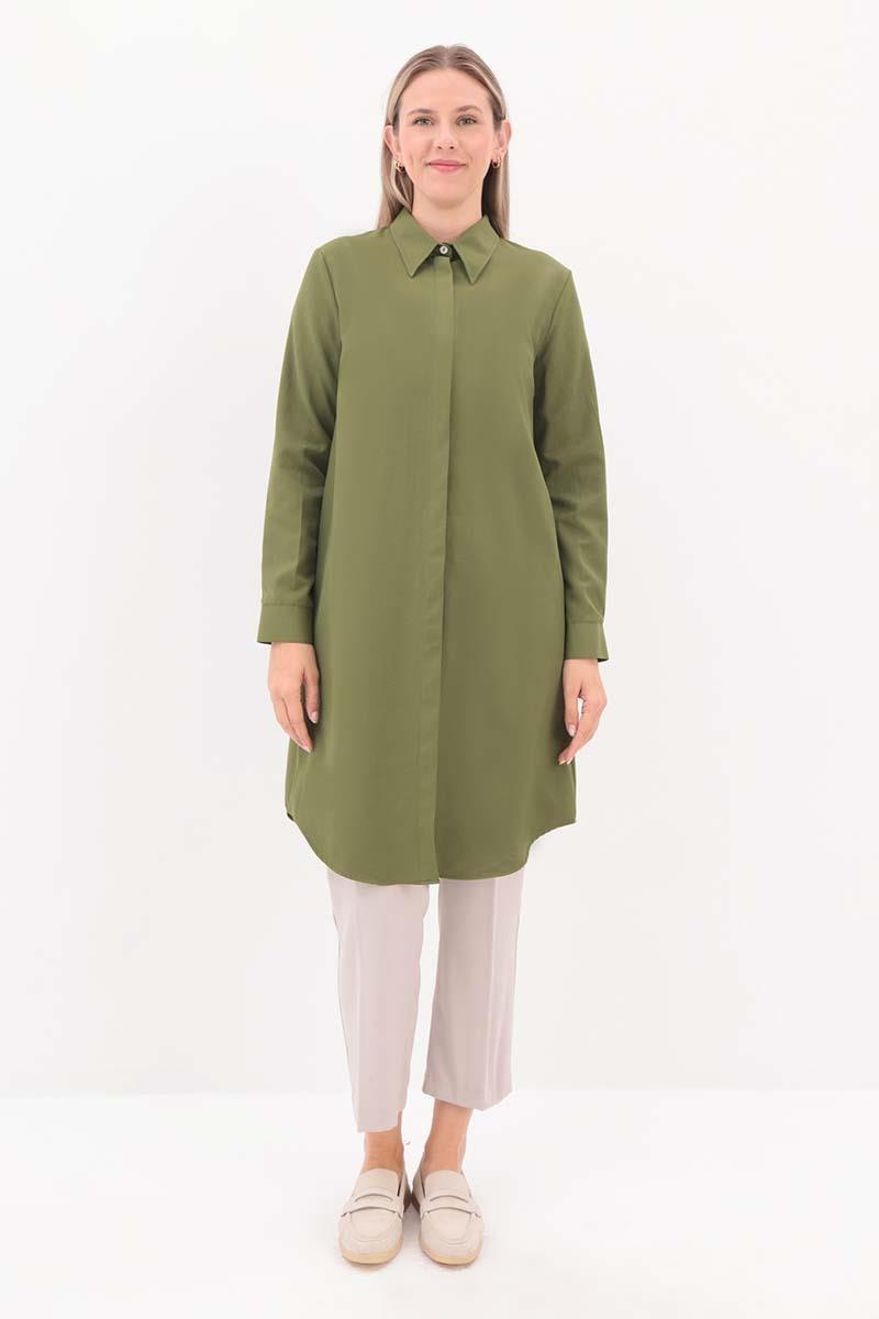 51007K Pamuklu Tunik-Haki