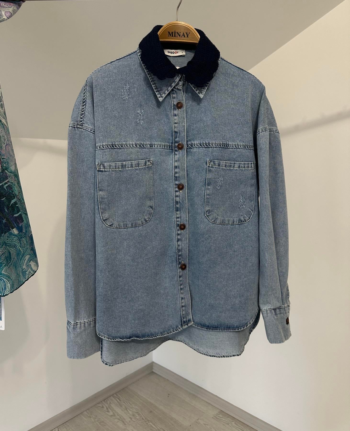 5210 Önden Düğmeli Denim Ceket-A.Kot