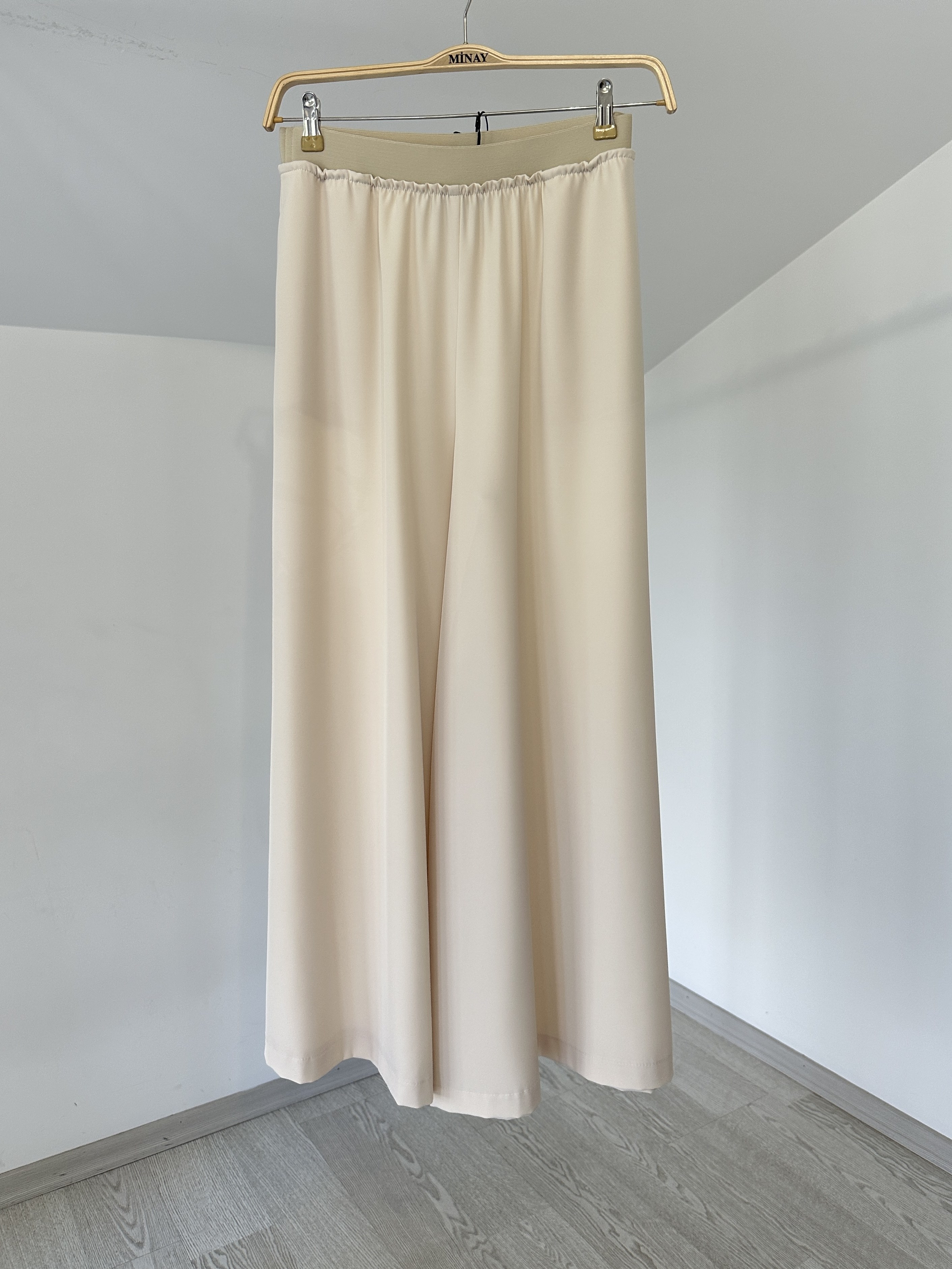 5561 Geniş Paça Pantolon-Taş