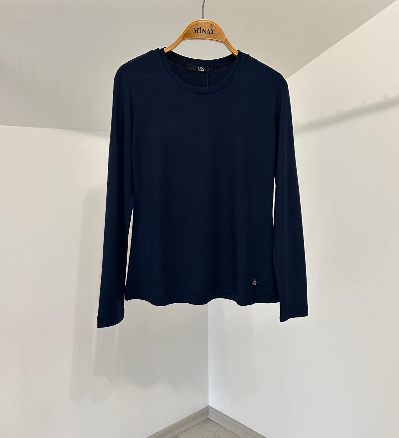 61303 Sıfır Yaka Basic Bluz-Laci