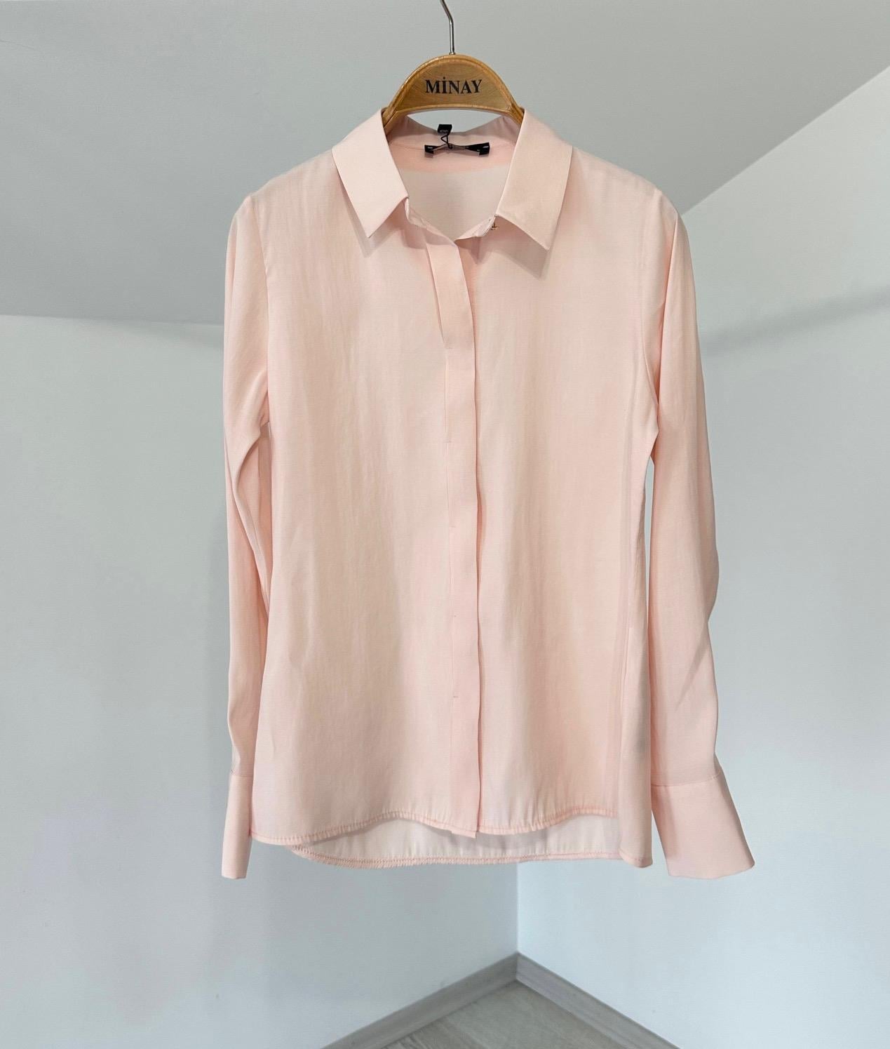 74409 Patı Gizli Gömlek-Pembe