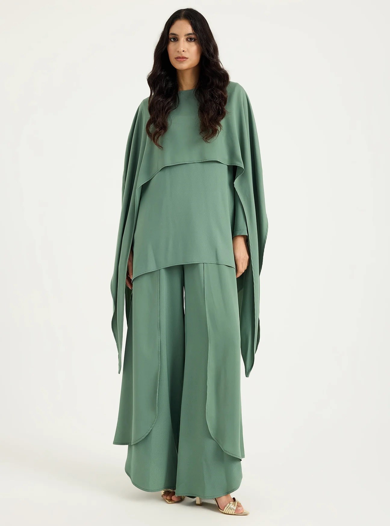 9127 Tunik Pantolon Takım-Yeşil