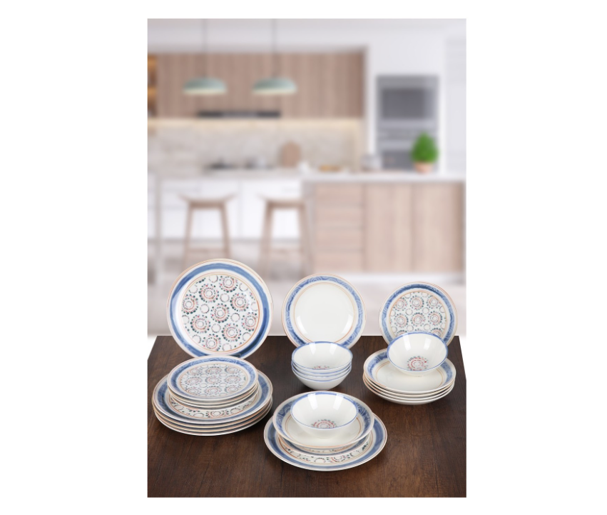 BONNA BLUE PİNO 24 PARÇA BONE YEMEK SETİ