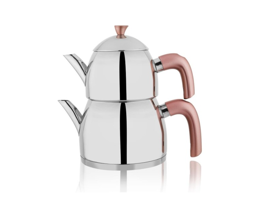 SCHAFER ALEXA AİLE BOYU ÇELİK ÇAYDANLIK TAKIMI-4 PARÇA-ROSEGOLD