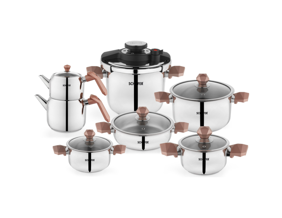 SCHAFER NEW HONOR ÇELİK ÇEYİZ SETİ 13 PRÇ. ROSEGOLD