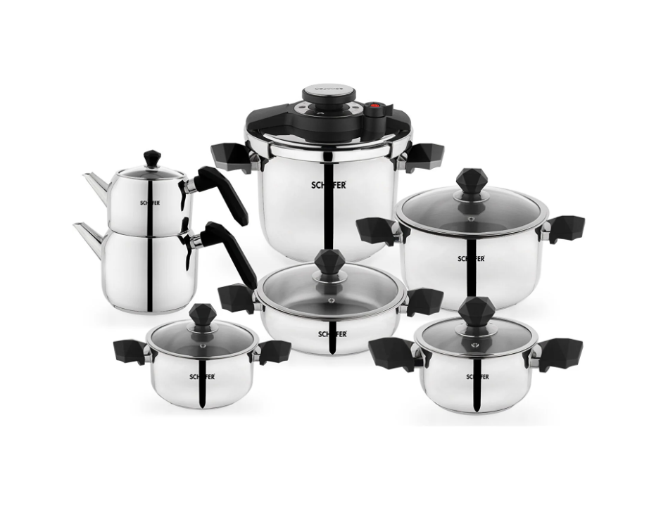 SCHAFER NEW HONOR ÇELİK ÇEYİZ SETİ 13 PRÇ. SİYAH