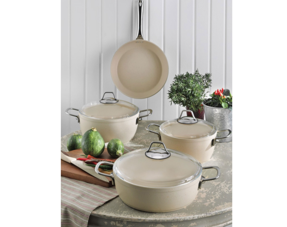 PİERRE CARDİN 7 PRÇ GRANİKS TENCERE SETİ METAL SAPLI(KREM-BAKIR)