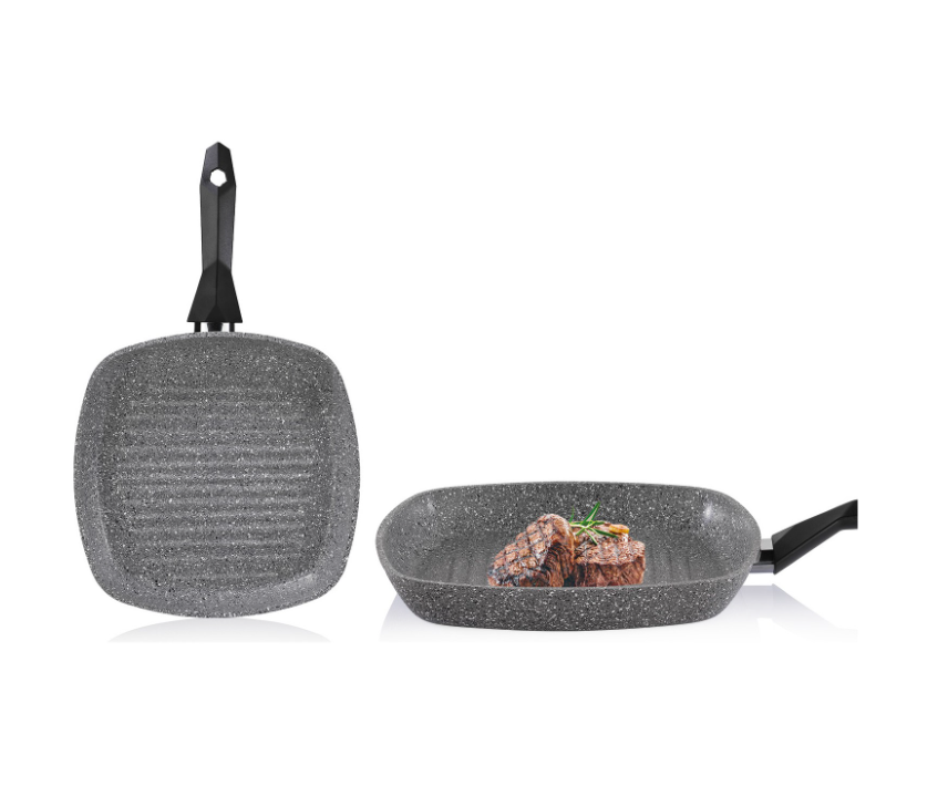 SCHAFER CORY Y.Y. KARE GRİLL TAVA 28 CM-GRİ