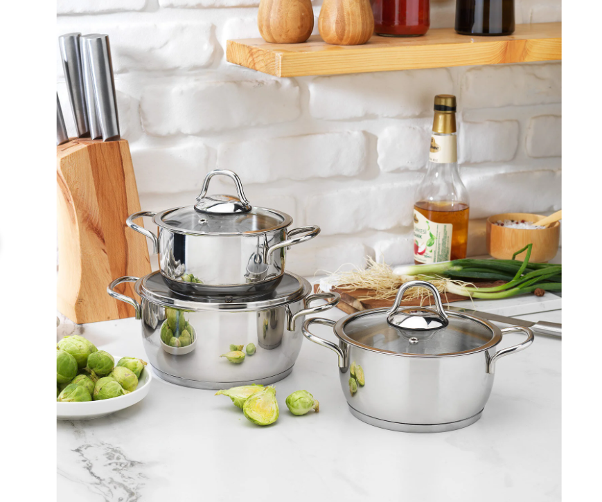 SCHAFER EVA ÇELİK TENCERE SETİ-6PARÇA-INOX