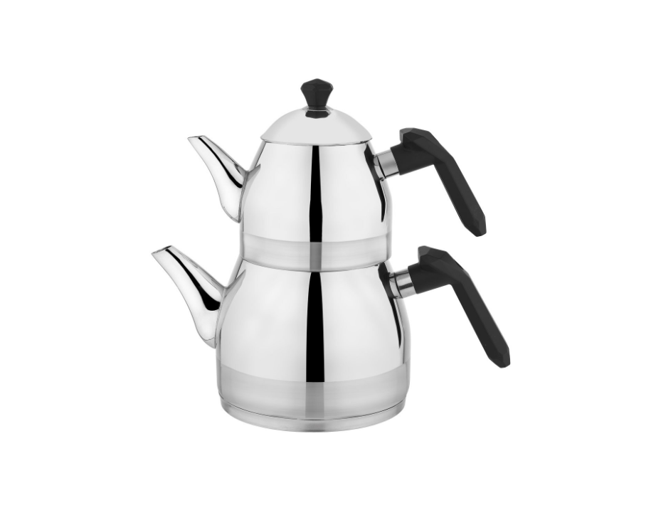 SCHAFER LUZ ORTA BOY ÇELİK ÇAYDANLIK TAKIMI 3 PARÇA-SİYAH