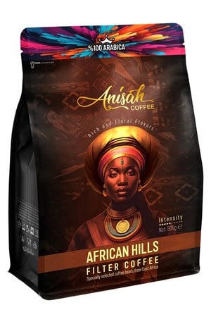 AFRİCAN HİLLS ÇEKİRDEK FİLTRE KAHVE | %100 ARABİCA DOĞU AFRİKA BLENDİ | ORTA KAVRUM (MEDİUM ROAST) 500 GR - ANISAH COFFEE