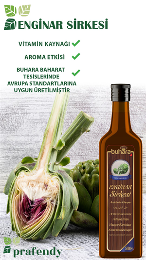 BUHARA 100% DOĞAL ENGİNAR SİRKESİ CAM ŞİŞE 500 ML