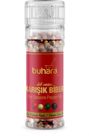 BUHARA 4 MEVSİM KARIŞIK BİBER CAM DEĞİRMEN 40 GR  - BUHARA