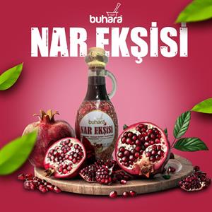 BUHARA GERÇEK NAR EKŞİSİ ÖZÜ KULPLU CAM ŞİŞE 250ml / 340 GR - BUHARA
