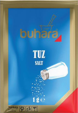 BUHARA TEK KULLANIMLIK POŞET TUZ 1 GR 1 Gr X 1000 Ad.