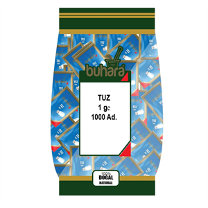 BUHARA TEK KULLANIMLIK POŞET TUZ 1 GR 1 Gr X 1000 Ad.